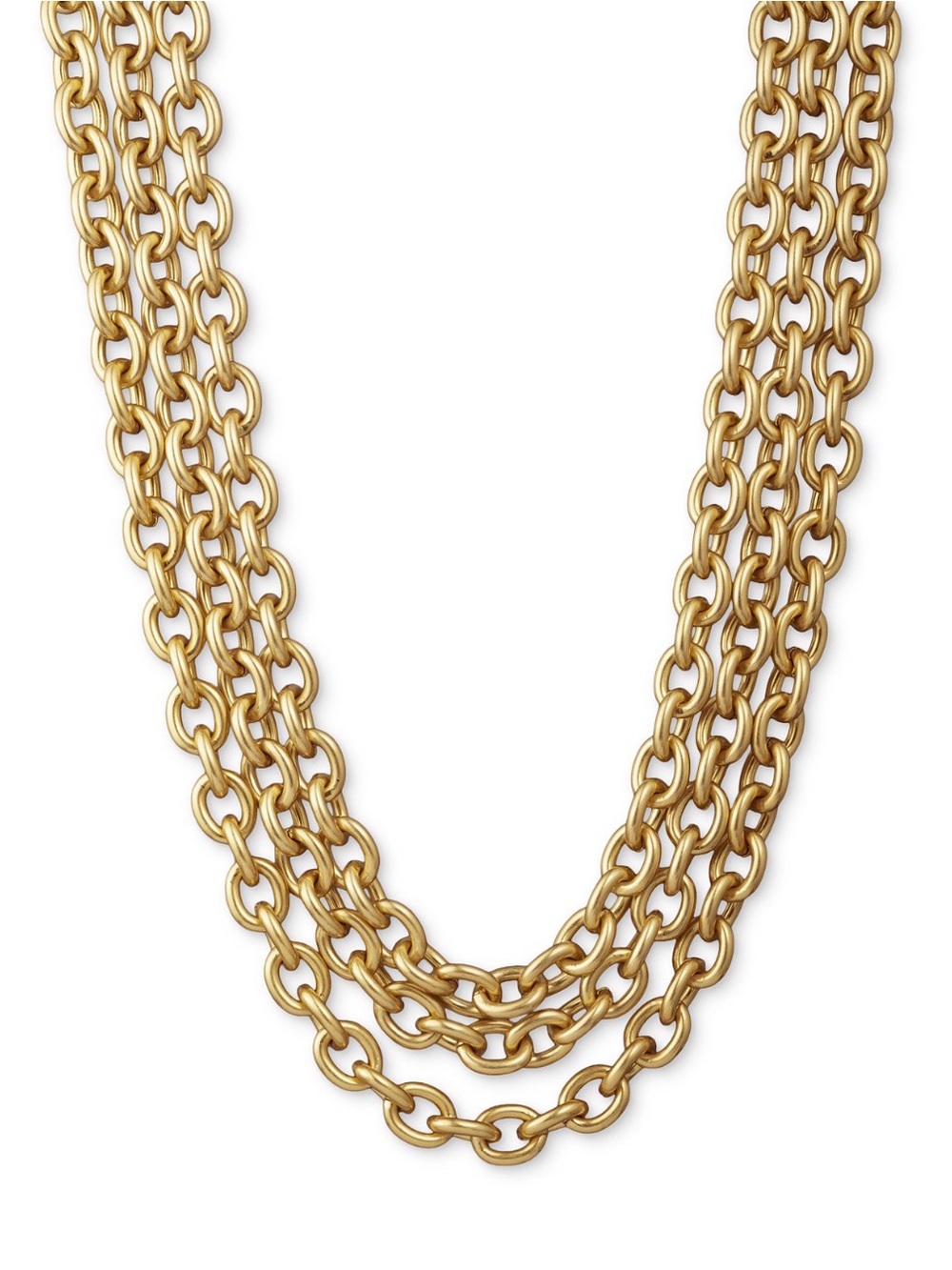 NWT Donna Karan Gold-Tone Multi-Row Link Collar Necklace
